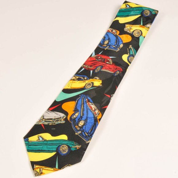 Surry Tie with Vintage Car Print - Picture 1 of 4